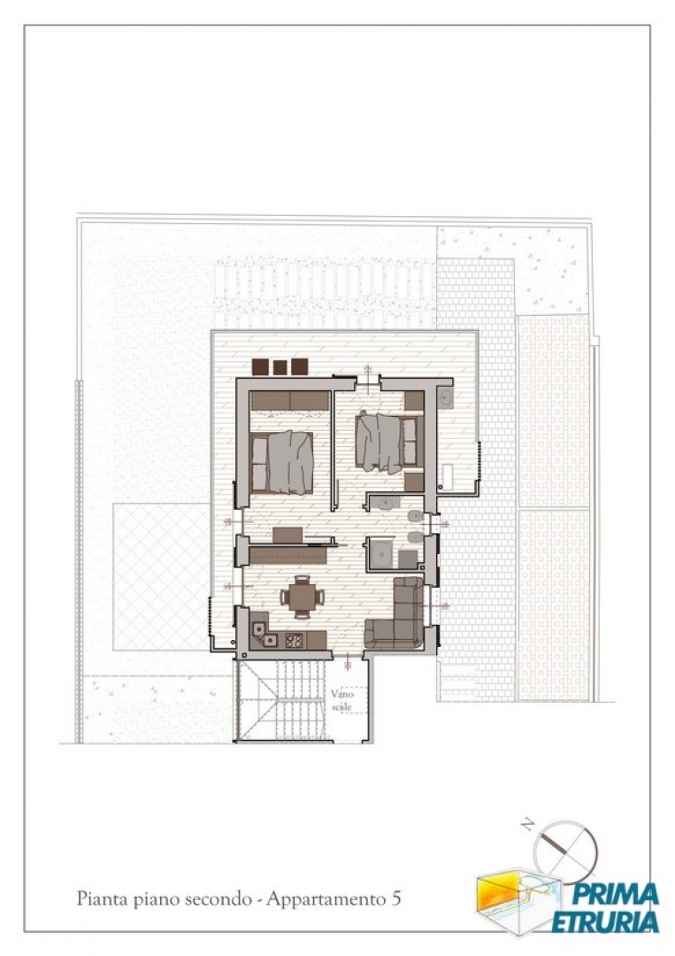 Appartamento al secondo piano con terrazzo in elegante nuova costruzione - Zona Centro